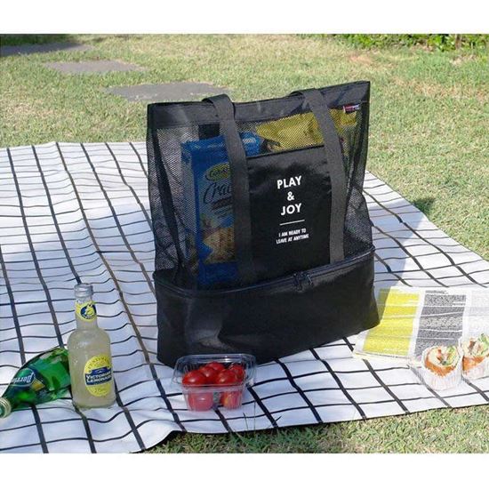 Obrázek z Plážová taška s termo přihrádkou - černá