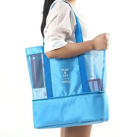 Obrázek z Plážová taška s termo přihrádkou - modrá