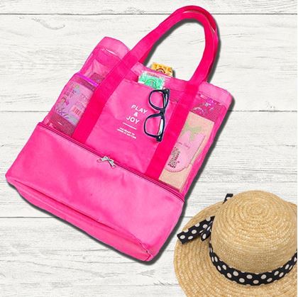 Obrázek z Plážová taška s termo přihrádkou - růžová