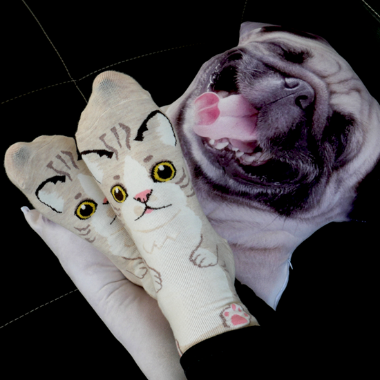 ponožky s kočkou 