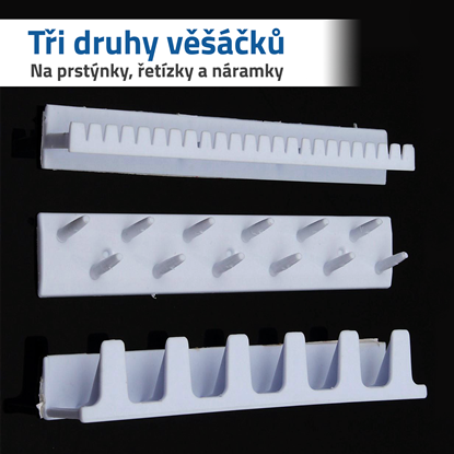 Nalepovací věšák na šperky s přívěsky