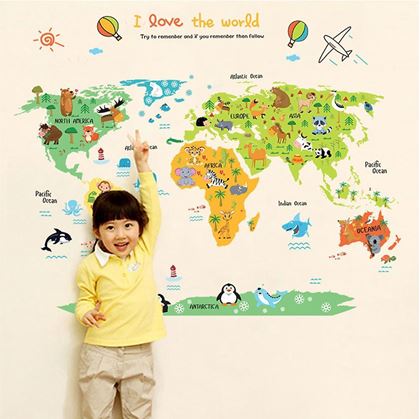 mapa světa na zeď 