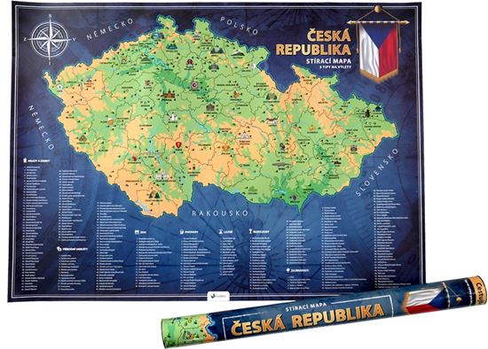 Stírací mapa ČR