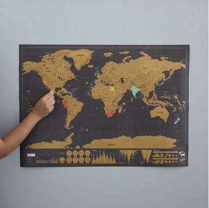 stírací mapa světa