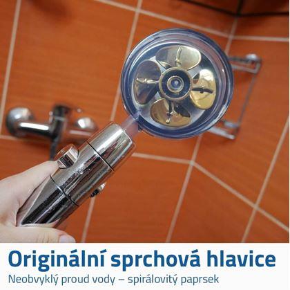 Obrázek z Úsporná rotující sprchová hlavice - zlatá