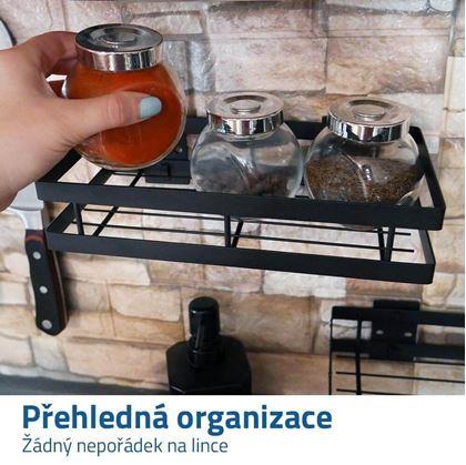 černá drátěná police