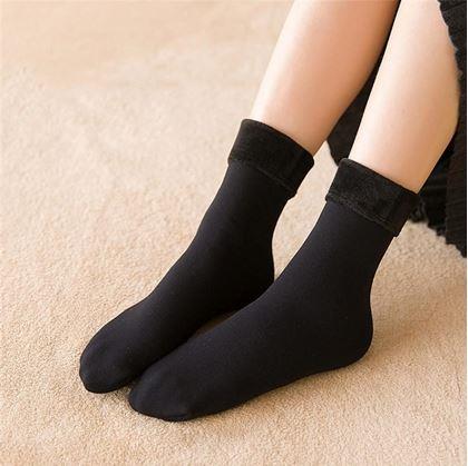 Obrázek z Hřejivé ponožky s kožíškem - černé