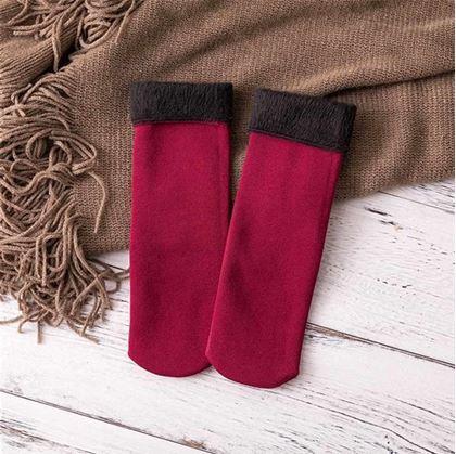 Obrázek z Hřejivé ponožky s kožíškem - červené