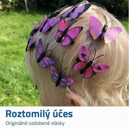 Obrázek z Sponky do vlasů motýlci 10 ks - růžové