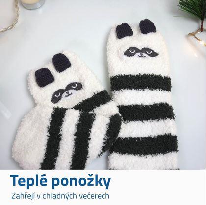 Obrázek z Teplé ponožky v dárkové krabičce - panda