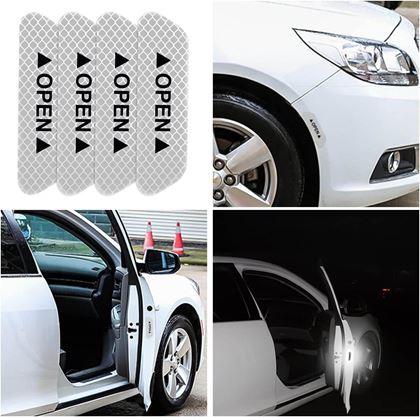 Reflexní samolepky na auto 4 ks - bílé