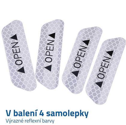 Reflexní samolepky na auto 4 ks - bílé