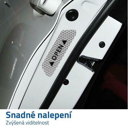 Reflexní samolepky na auto 4 ks - bílé