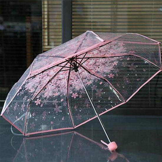 Obrázek z Průhledný deštník - květiny
