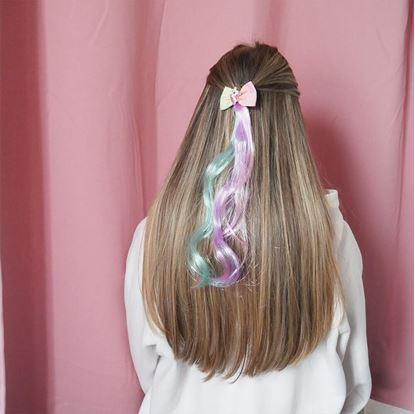 Dětský příčesek do vlasů se sponkou - růžová mašlička