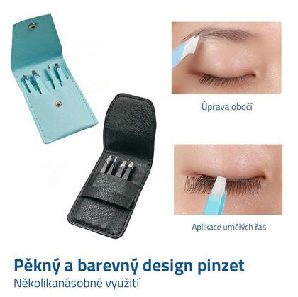 Sada pinzet 4 ks - světle modrá