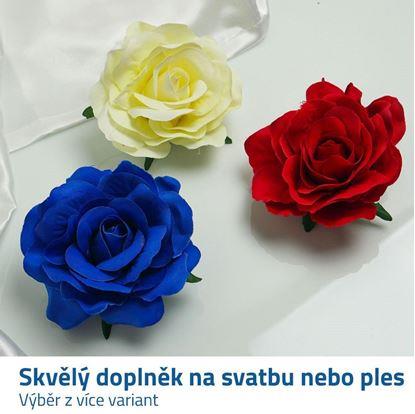 Sponka s růží - červená