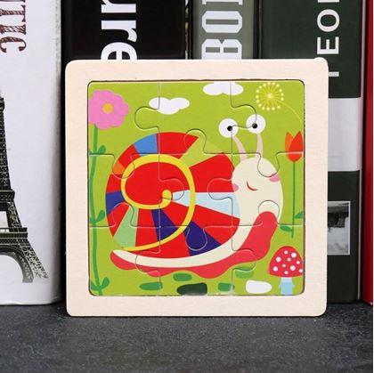 Obrázek z Dřevěné puzzle pro děti - šnek
