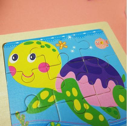 Obrázek z Dřevěné puzzle pro děti - želva