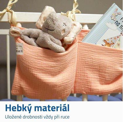 Obrázek z Mušelínový kapsář na postýlku - růžový