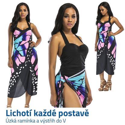 Plážové šaty - motýlí křídla L-XL - modréPlážové šaty - motýlí křídla L-XL - modré