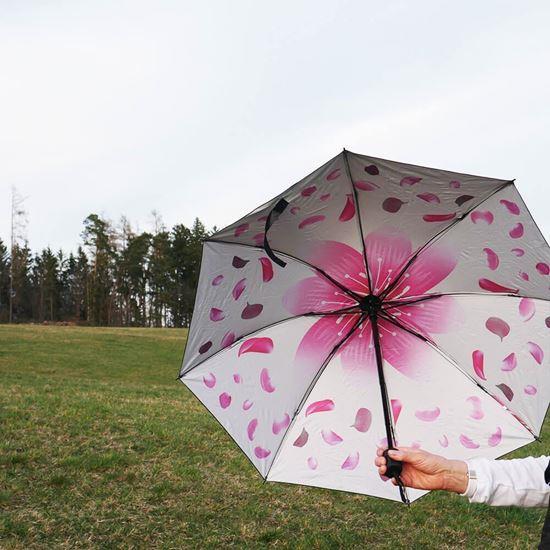 Skládací deštník - okvětní lístky bílé
