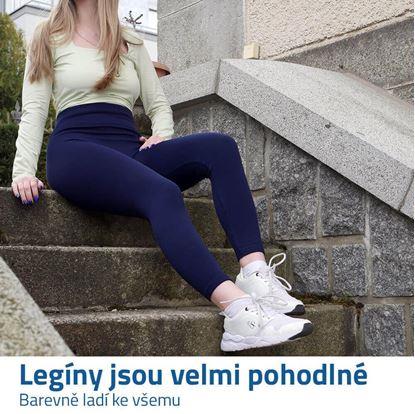 Bezešvé legíny s vysokým pasem - modré