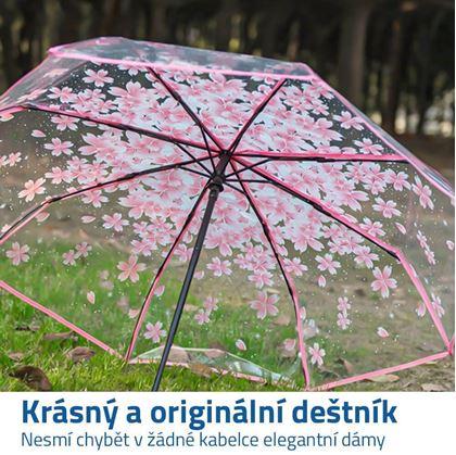  Průhledný deštník - květiny