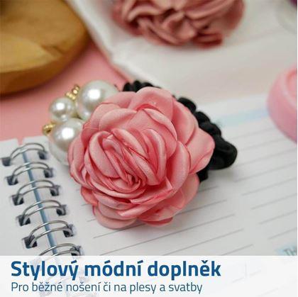gumička s růží a perlou