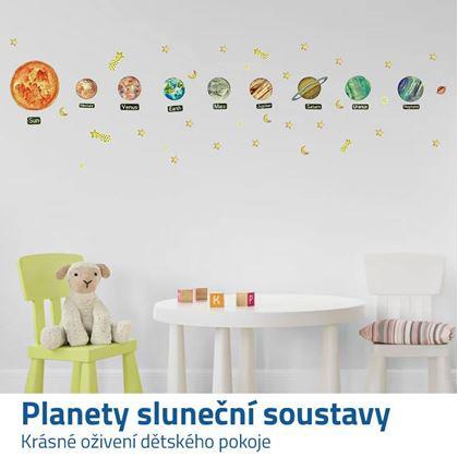 Samolepky na zeď - svítící planety