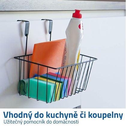 Kovový závěsný košík na dvířka - černý