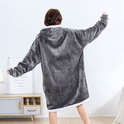 Hřejivá mikinová deka - šedá