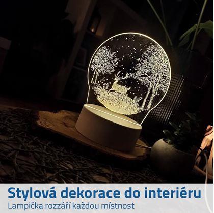 Dekorativní 3D lampa - jelen