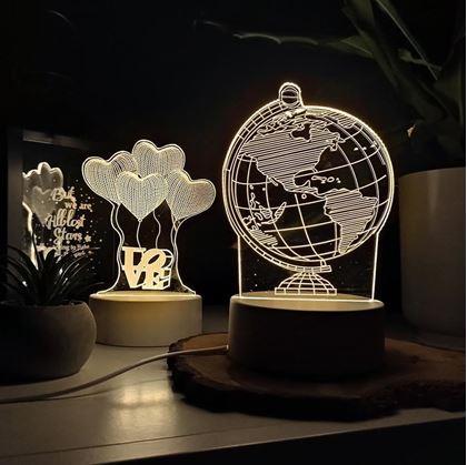 -Dekorativní 3D lampa - glóbus