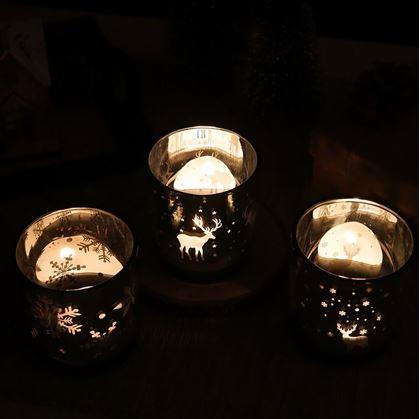 Obrázek z Svícen na čajovou svíčku - zimní les