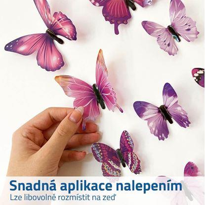Set svítících motýlků na zeď - fialový