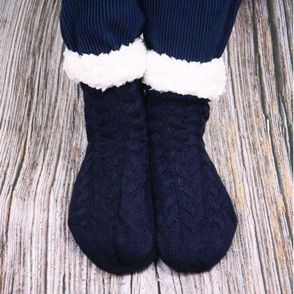 Teplé pletené ponožky - černé