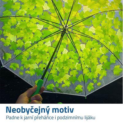 Průhledný deštník - zelené listy