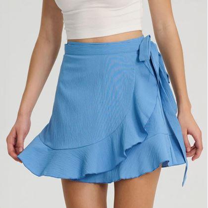 Krátká zavinovací sukně - modrá