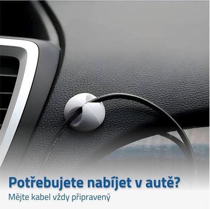Nalepovací držák na kabel 5 ks - bílý