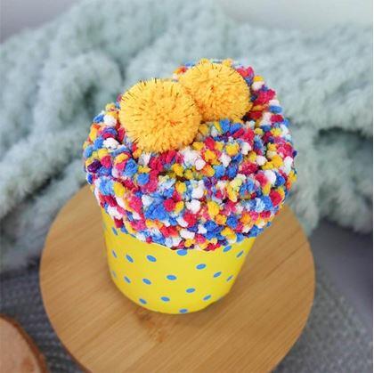 Obrázek z Ponožky v dárkovém balení - žlutý cupcake