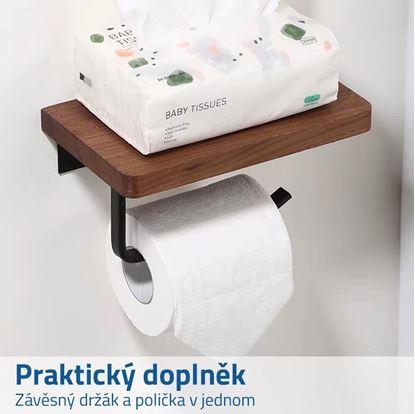 Držák na toaletní papír s poličkou