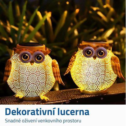 Obrázek z Solární zahradní LED lucerna - sova
