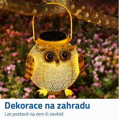 Obrázek Solární zahradní LED lucerna - sova