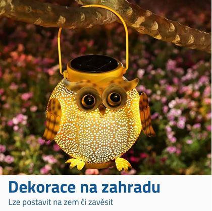 Obrázek z Solární zahradní LED lucerna - sova