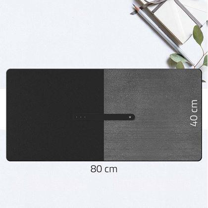 Obrázek z Prémiová koženková podložka pod myš a klávesnici 80x40 cm - černá