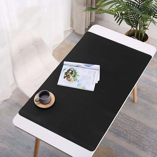 Obrázek z Prémiová koženková podložka pod myš a klávesnici 80x40 cm - černá