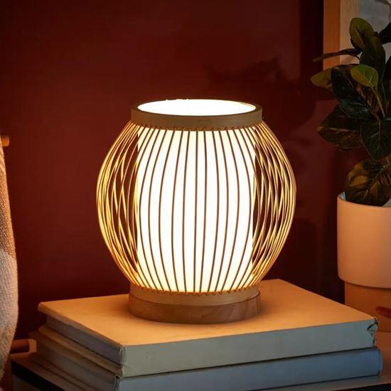 Obrázek z Bambusová stolní lampa s LED žárovkou