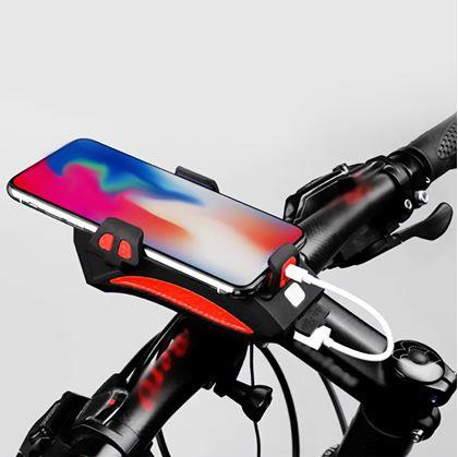 Obrázek z 4v1: LED světlo, 4000 mAh powerbanka, zvonek a držák mobilu na kolo