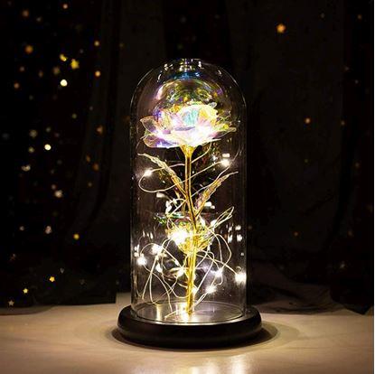 Obrázek Elegantní svítící růže ve skleněné váze